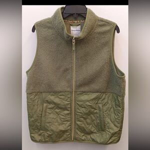 Tommy Bahama Sage Green Fleece and Quilted Vest